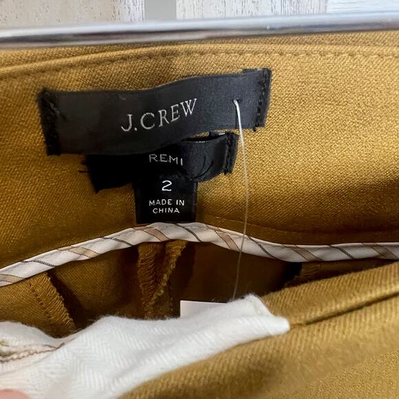 J. CREW Women's Remi Trouser Pant Size 2 Bi Stretch Muted Mustard NWT FLAW - Picture 8 of 14